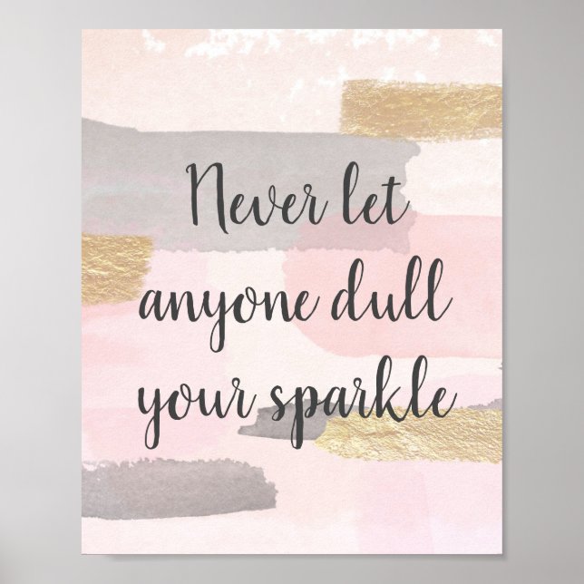 NEVER LET ANYONE DULL YOUR SPARKLE Quote Poster (Front)