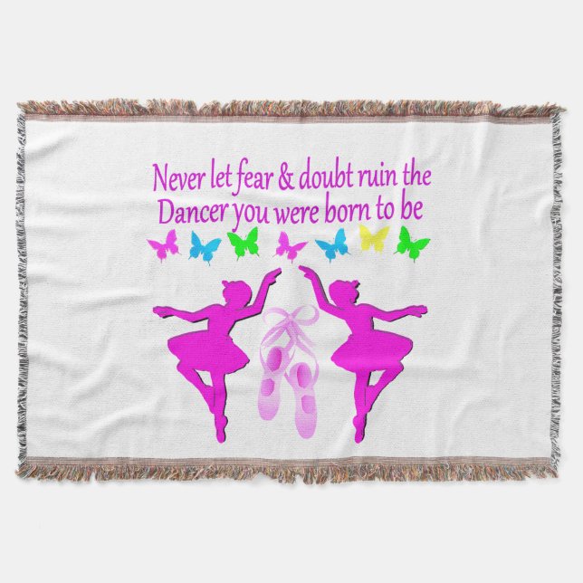 NEVER LET FEAR STOP THIS DAZZLING DANCER DESIGN THROW BLANKET (Front)