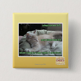 Never living in a cage again 2 inch square button
