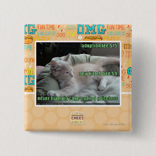 Never living in a cage again 2 inch square button