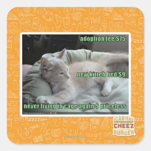 Never living in a cage again square sticker