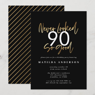 never looked so good gold birthday invitation