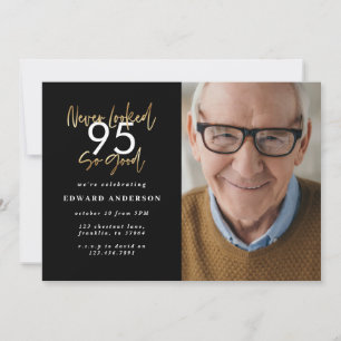 never looked so good gold birthday photo invite