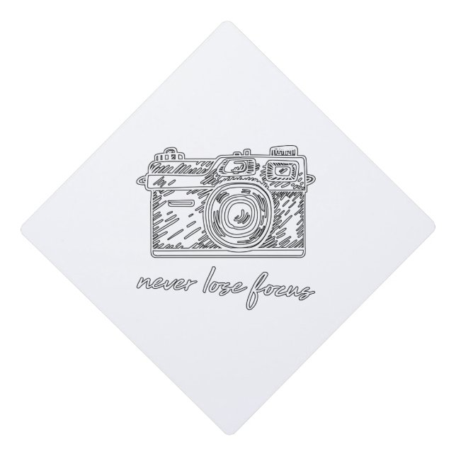 Never Lose Focus Camera Graduation Cap Topper (Front)