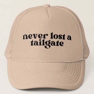 Never lost a tailgate trucker hat, football trucker hat
