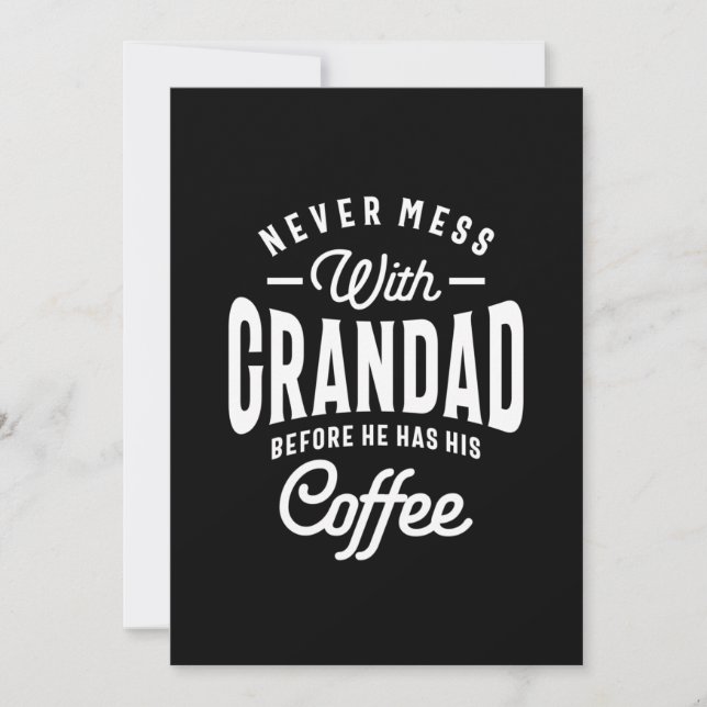 Never Mess With Grandad Before Coffee Thank You Card (Front)