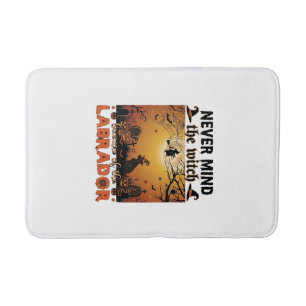 Never Mind Witch Beware Labrador Halloween Dog Pum Bath Mat
