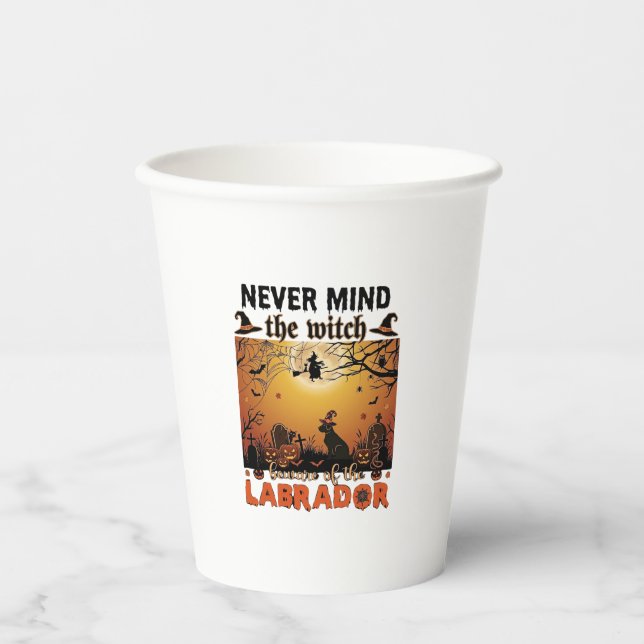 Never Mind Witch Beware Labrador Halloween Dog Pum Paper Cups (Front)