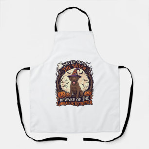 Never Mind Witch Beware Labrador Retriever Hallowe Apron
