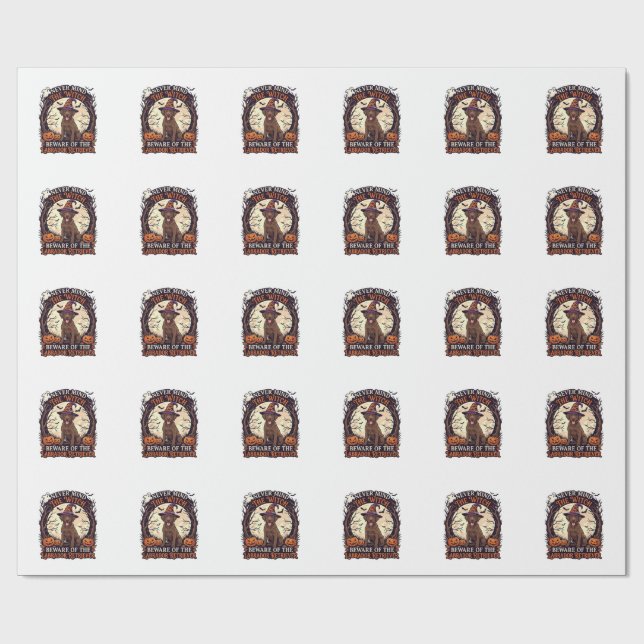 Never Mind Witch Beware Labrador Retriever Hallowe Wrapping Paper (Flat)