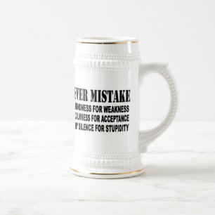NEVER MISTAKE BEER STEIN