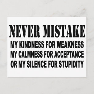 NEVER MISTAKE POSTCARD