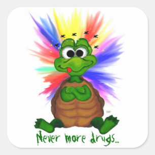 Never more drugs... square sticker