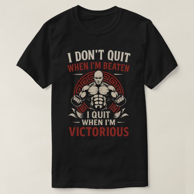 Never Quit – Motivational Gym T-Shirt (Design Front)