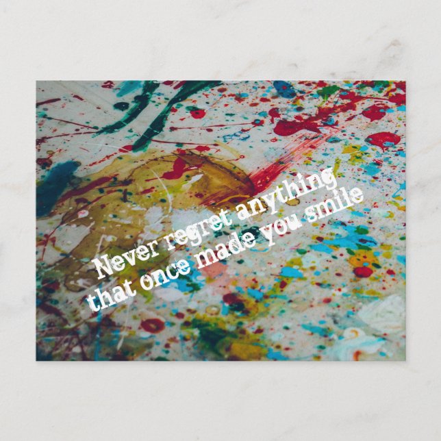 Never regret anything postcard (Front)