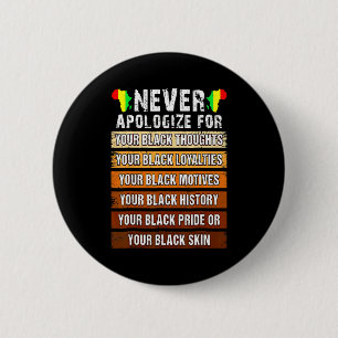 Never Retro Apologize Black History African Melani 2 Inch Round Button