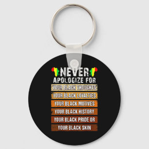 Never Retro Apologize Black History African Melani Keychain