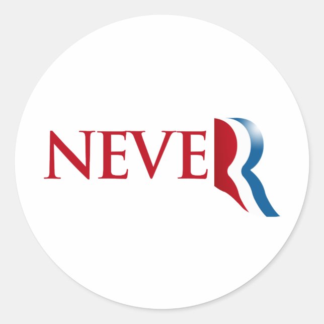 Never Romney.png Classic Round Sticker (Front)