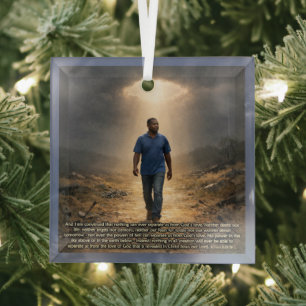 Never separated from God Glass Ornament