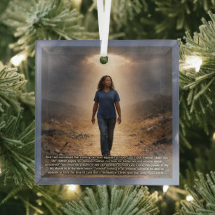 Never separated from God Glass Ornament