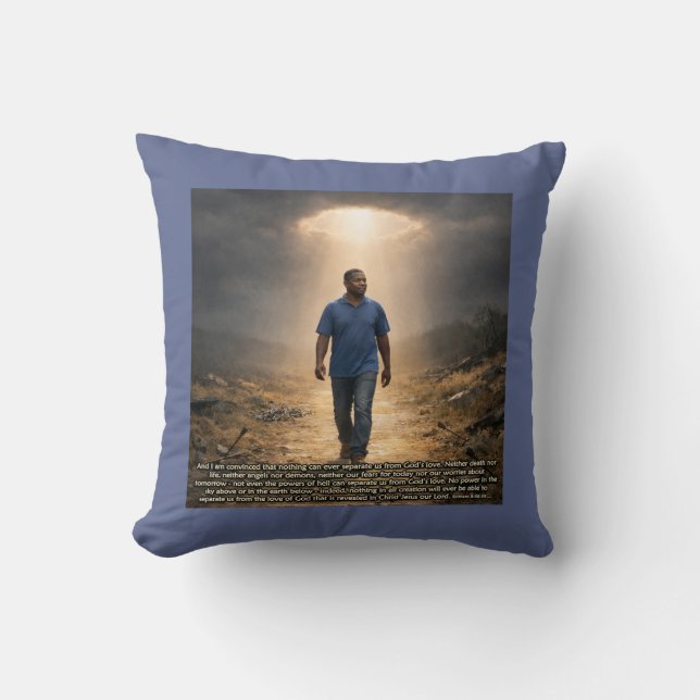 Never separated from God Throw Pillow (Front)