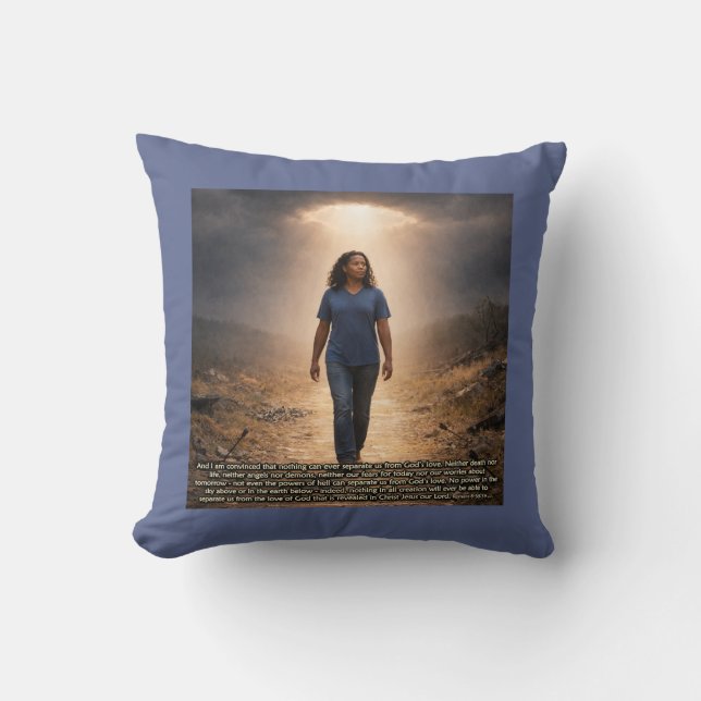 Never separated from God Throw Pillow (Front)