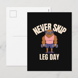 Never skip leg day holiday postcard
