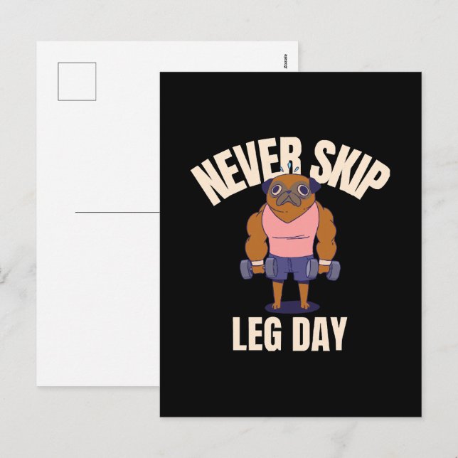 Never skip leg day holiday postcard (Front/Back)