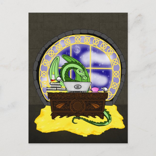 Never sleeping Dragon at work Postcard (Front)