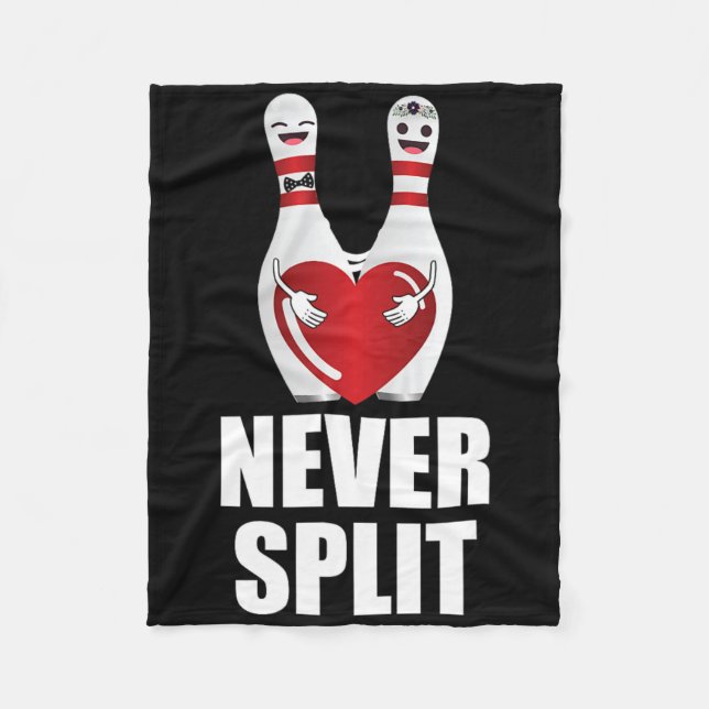 Never Split Bowling Pins Valentine's Day Couples M Fleece Blanket (Front)