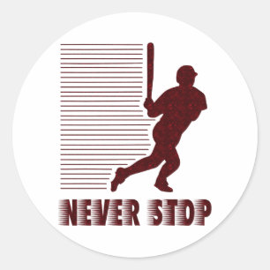 Never Stop: Baseball Classic Round Sticker