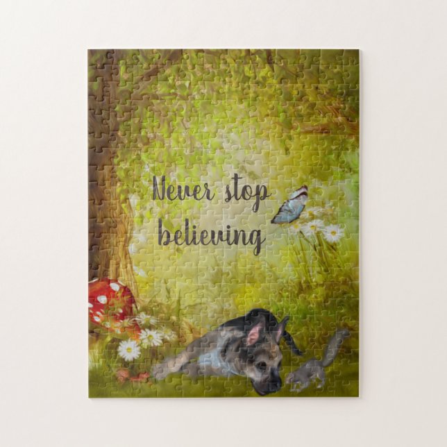 Never Stop Believing German Shepherd Puppy  Jigsaw Puzzle (Vertical)