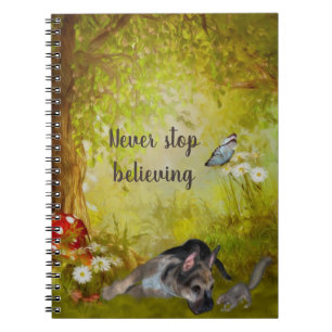Never Stop Believing German Shepherd Puppy  Notebook
