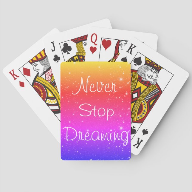 Never Stop Dreaming Rainbow Stars Playing Cards (Back)