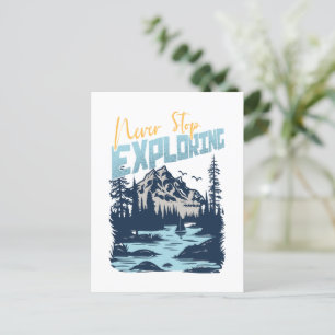 Never Stop Exploring – Nature Adventure Postcard