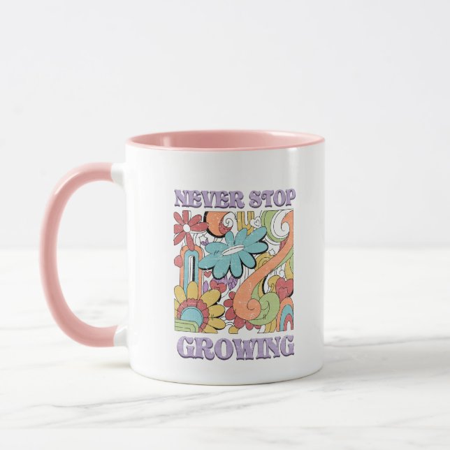 Never Stop Growing Retro  Mug (Left)