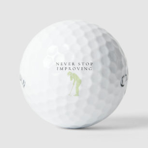'Never Stop Improving' Growth Mindset Encouraging  Golf Balls
