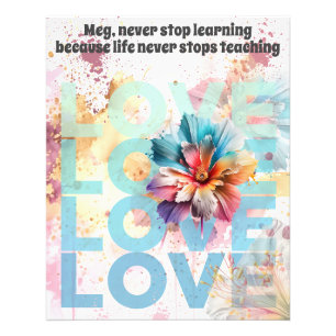 Never stop learning univ, college, school editable photo print