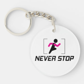 Never Stop motivational design for the hard worker Keychain