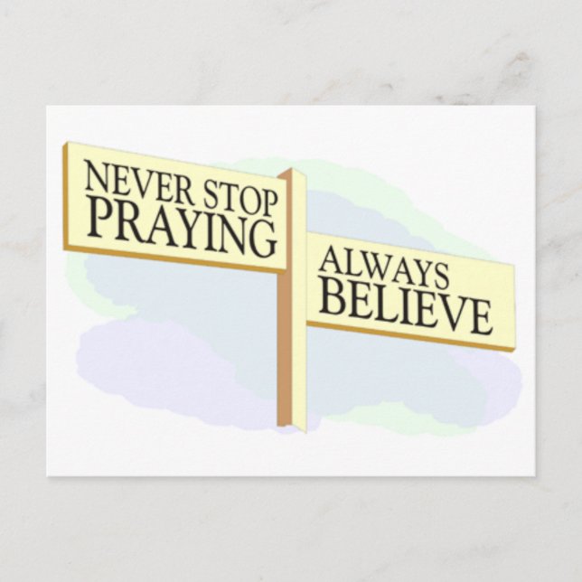 Never Stop Praying Postcard (Front)