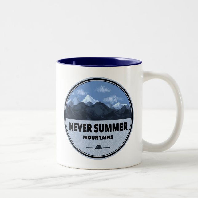 Never Summer Mountains Colorado Camping Two-Tone Coffee Mug (Right)