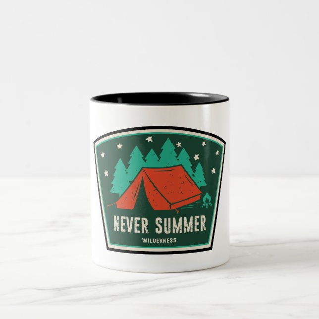 Never Summer Wilderness Colorado Camping Two-Tone Coffee Mug (Center)