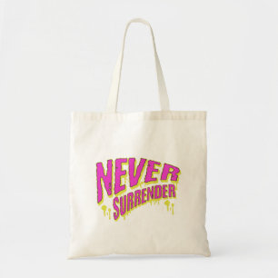 Never Surrender Graffiti Motivation Typography Tote Bag