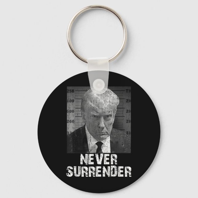 Never Surrender Pro Trump  Keychain (Front)