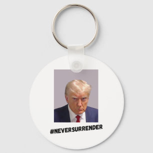 Never Surrender Trump Keychain