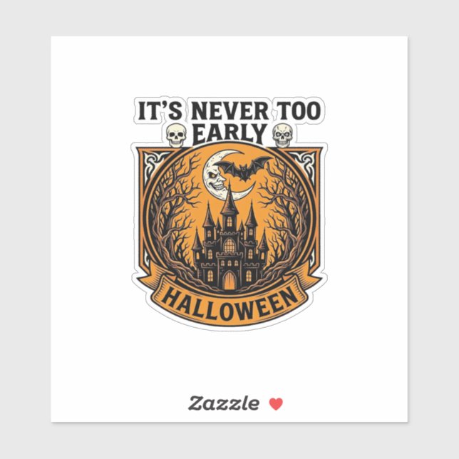 Never Too Early Halloween Haunted House Moon Bat_1 (Sheet)