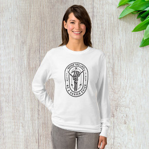 Never Too Late Skeleton Surfer Chick Ocean Vibes  T-Shirt