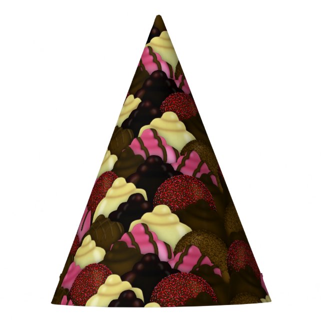 Never Too Much Chocolate - Valentines Day Candy Party Hat (Front)