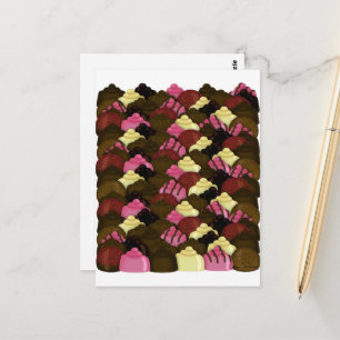 Never Too Much Chocolate - Valentines Day Candy Postcard
