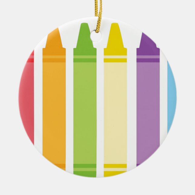 Never Too Old For Crayons Ceramic Ornament (Front)